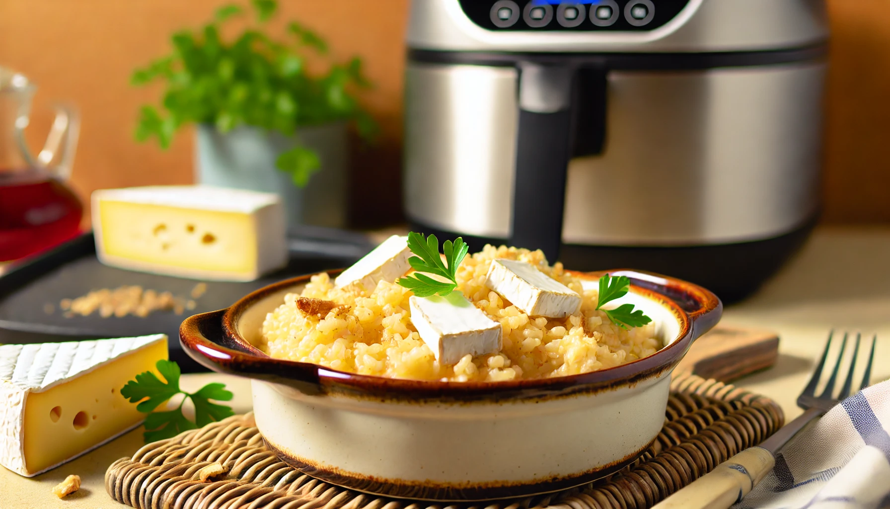 Arroz com Queijo Brie na Air Fryer: Cremoso e Sofisticado!