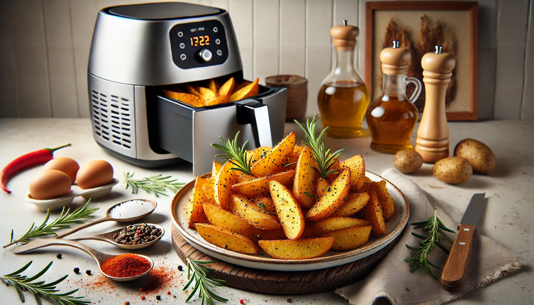 Batata Rústica com Alecrim na Air Fryer - Crocante e Saborosa, Fácil de Fazer