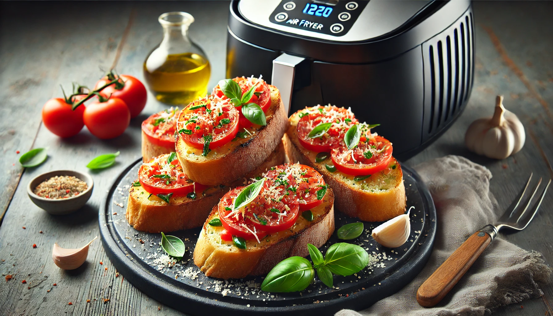 Bruschetta na Air Fryer - Crocante e Saborosa, Perfeita para Petiscos ou Entradas