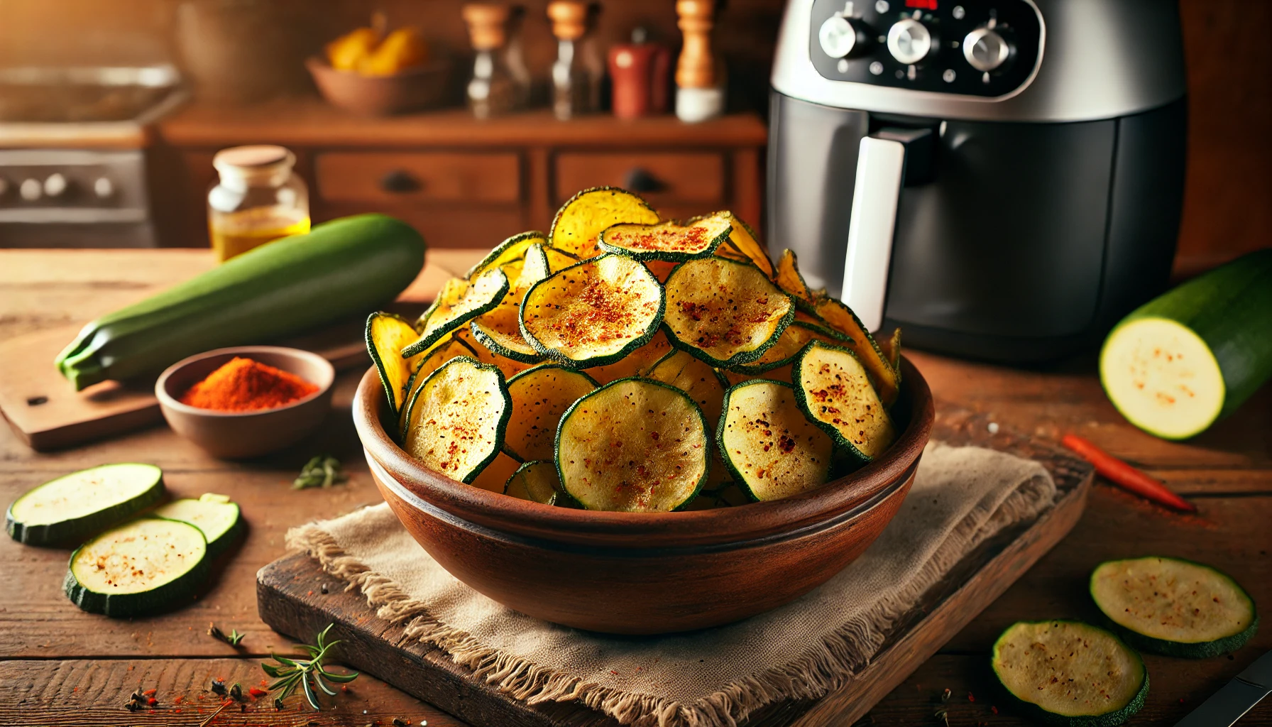 Chips de Abobrinha na Air Fryer - Crocantes e Saudáveis, Perfeitos para um Lanche Rápido