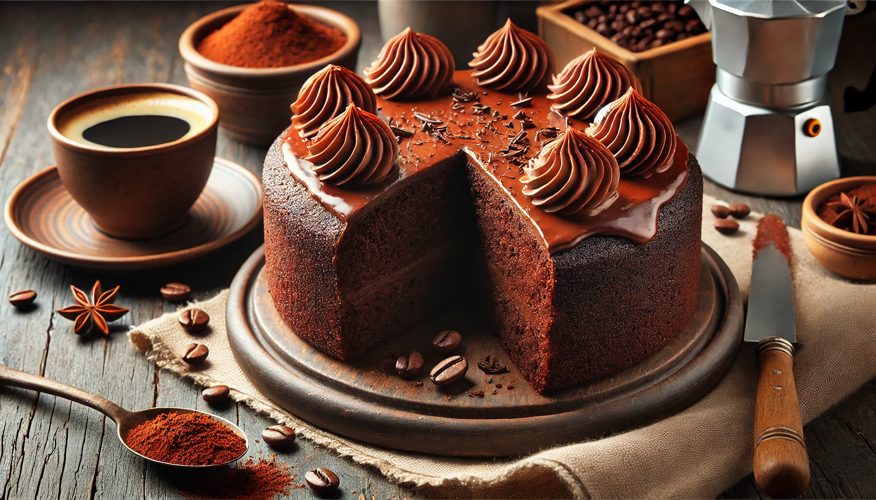 Bolo de Chocolate com Café - Rico e Aromático, Perfeito para Conquistar o Paladar