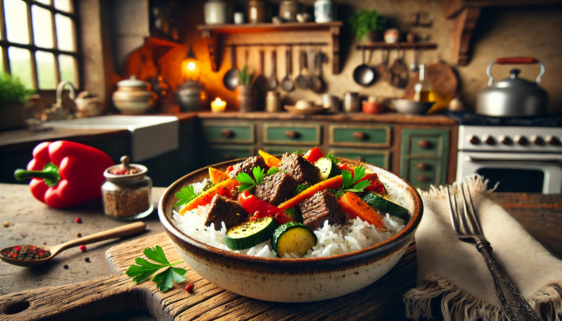 Arroz com Carne, Pimentão e Açafrão: Receita Saborosa e Aromática para Toda a Família