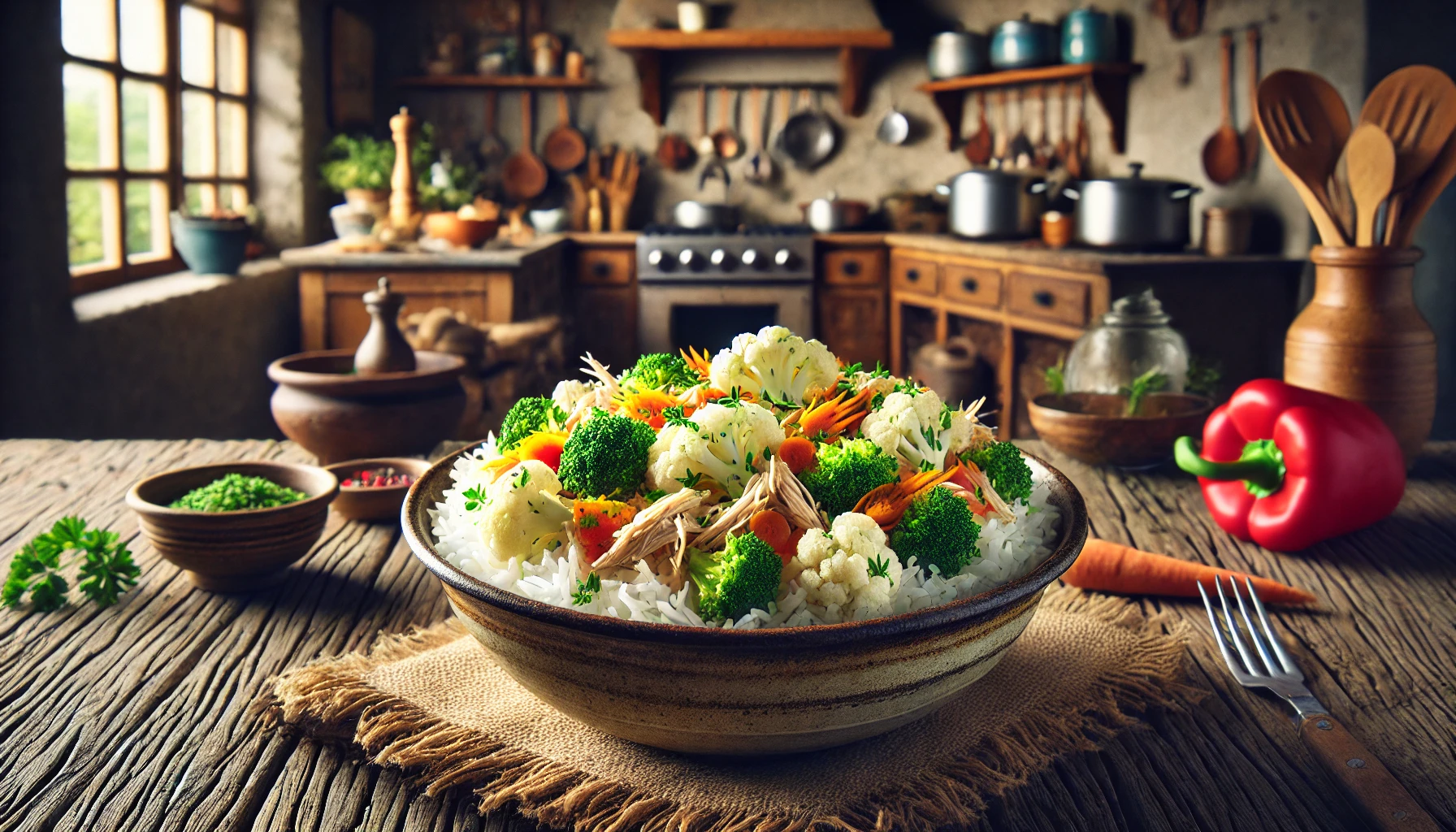 Arroz com Couve-Flor e Frango Desfiado: Receita Saudável e Saborosa para Toda a Família