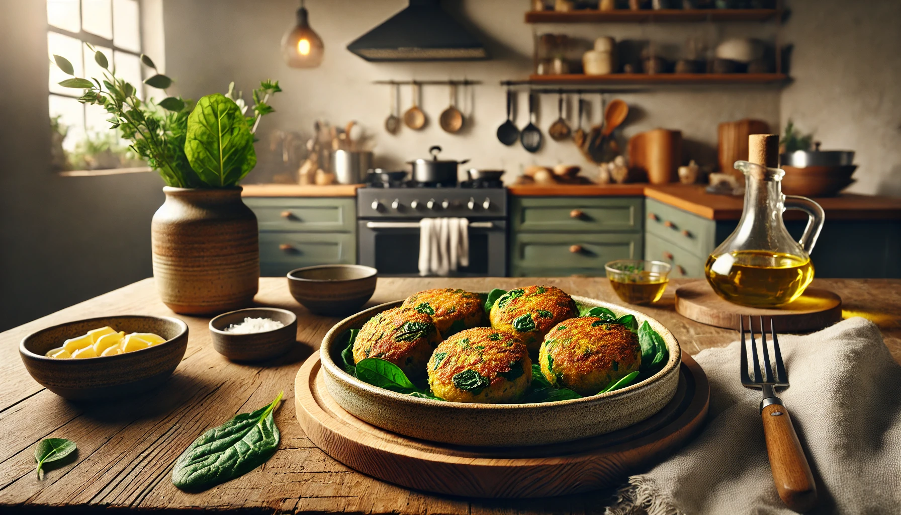 Bolinho de Espinafre com Queijo Feta