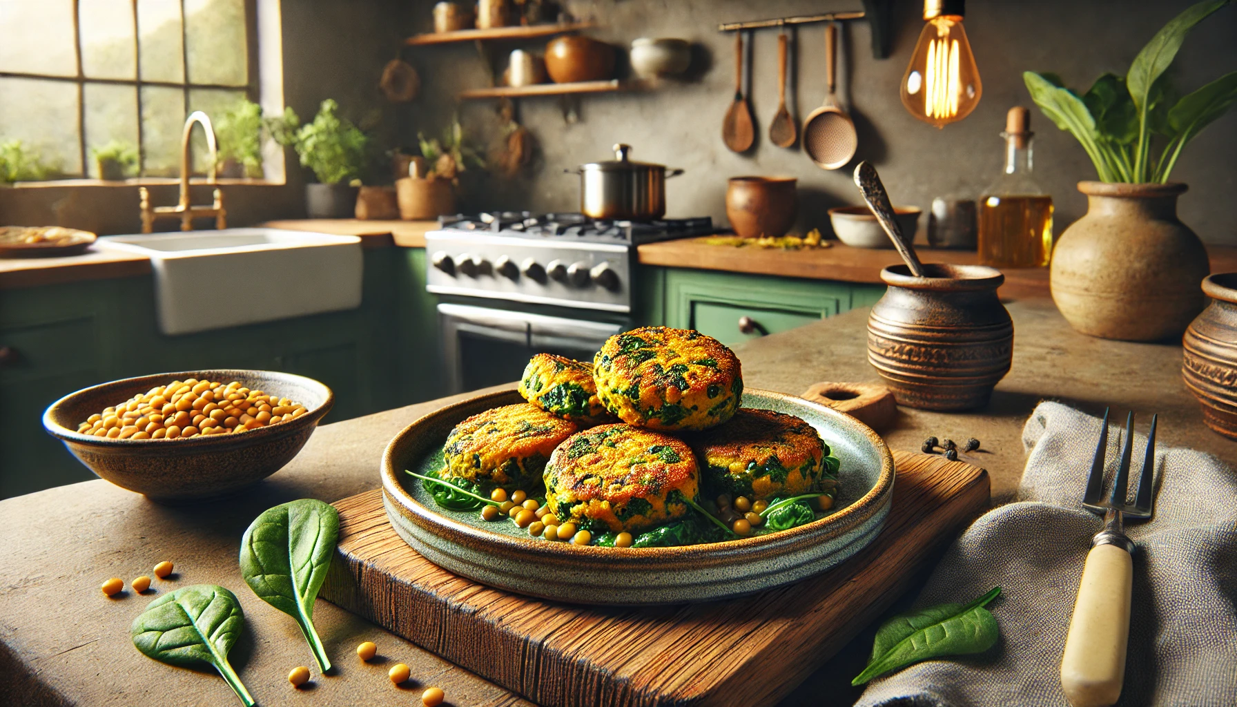 Bolinho Assado de Lentilha e Espinafre - Receita Nutritiva e Fácil de Fazer