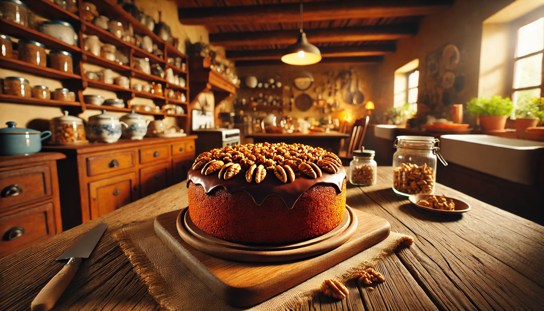 Bolo de Cenoura com Cobertura Cremosa de Chocolate e Nozes Crocantes - Receita Clássica e Irresistível